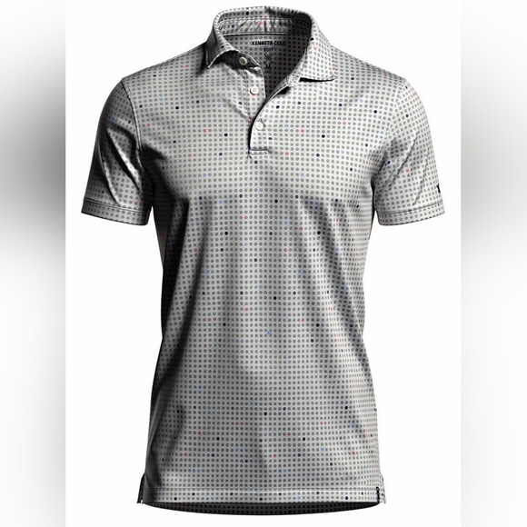 Kenneth Cole Other - Kenneth Cole Golf Black and Gray Patterned Polo Shirt Size M